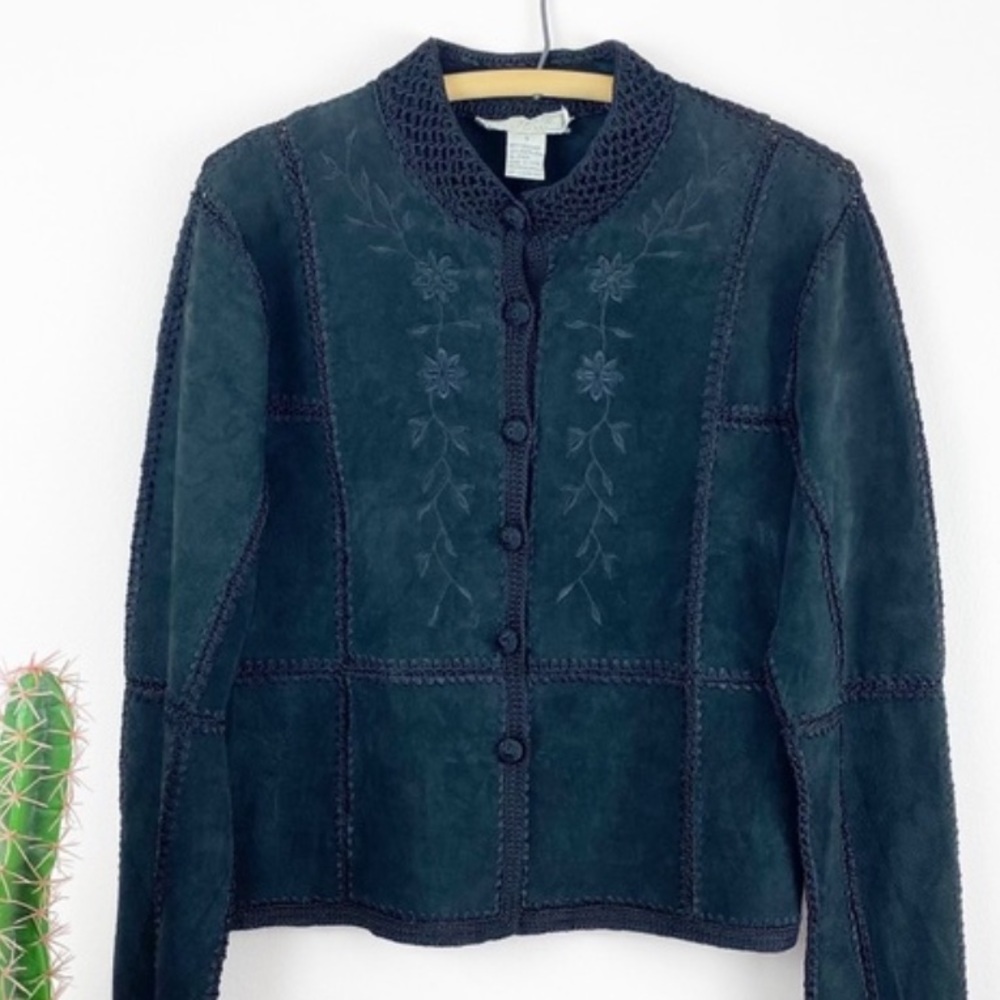 ❌SOLD❌VTG 90s Boho Patchwork Suede SMH Boutique Jacket